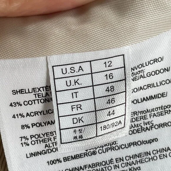 Brooks Brothers Fringed Cream Brown Metallic Nubby Tweed Fitted Career Blazer 12 - Picture 12 of 13